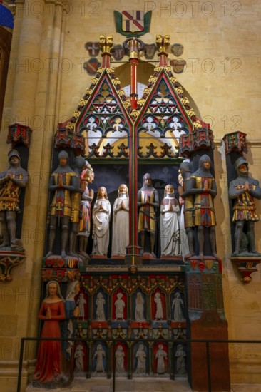Inside the Beautiful Cathedral Collégiale de Neuchatel with Statues in City of Neuchatel, Canton Neuchatel, Switzerland