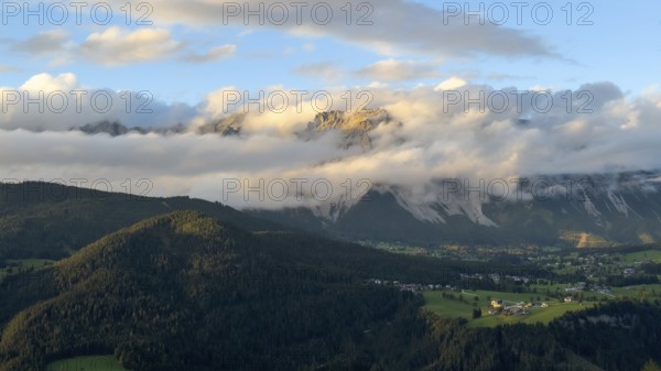 Dachtstein, Dachtstein glacier, shrouded in clouds, Styria, Austria