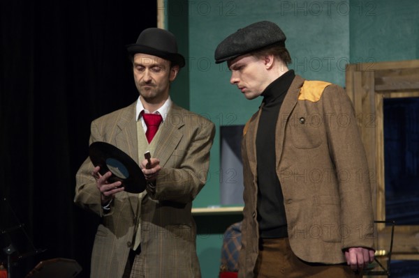 Thilo Herrmann (Prof. Marcus), Henning Wolff (Louis Harvey), LADYKILLERS, photo rehearsal on 29/09/2025 at the Berliner Kriminaltheater, Berlin, premiere: 15/10/2025