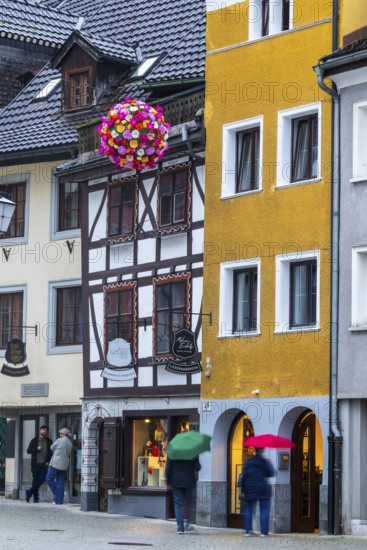 Half-timbered house, Domplatz, Feldkirch, Vorarlberg, Austria