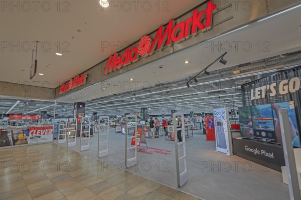 Entrance to Media-Markt in Forum Allgäu, Kempten, Allgäu, Swabia, Germany