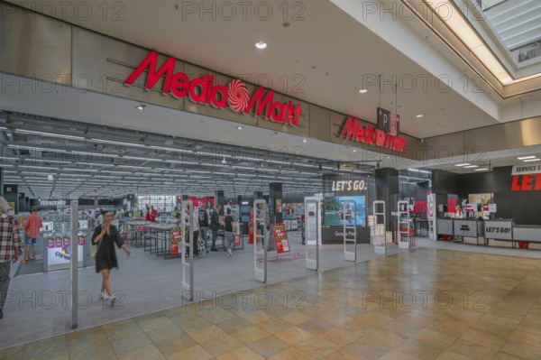 Entrance to Media-Markt in Forum Allgäu, Kempten, Allgäu, Swabia, Germany