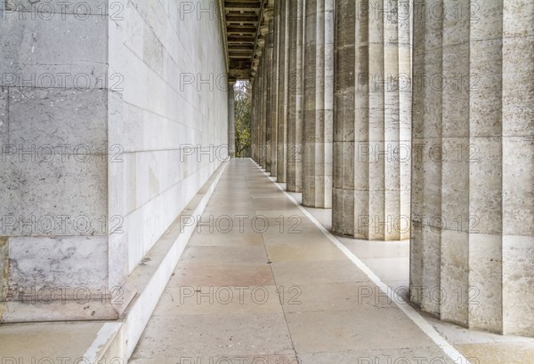 Colonnade at the Walhalla memorial near Regensburg in Bavaria, Gerrmany