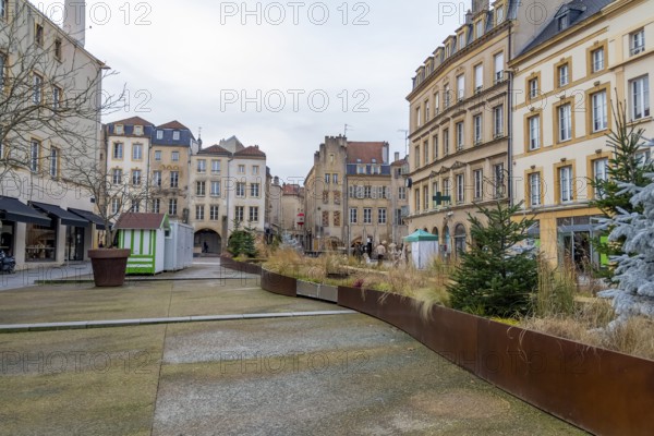 Impression of a city named Metz, located in the Lorraine region in France at winter time