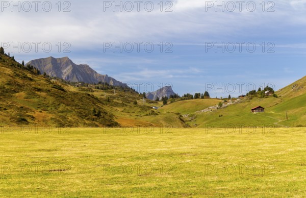 Idyllic scenery around Warth, a municipality in the district of Bregenz in the Austrian state of Vorarlberg