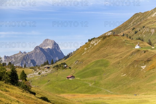 Idyllic scenery around Warth, a municipality in the district of Bregenz in the Austrian state of Vorarlberg