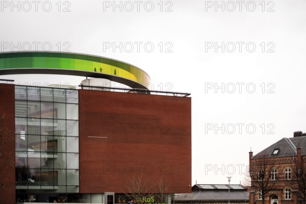 The ARoS Aarhus Art Museum with its distinctive Rainbow Panorama permanent art installation, in Aarhus, Denmark, Northern Europe