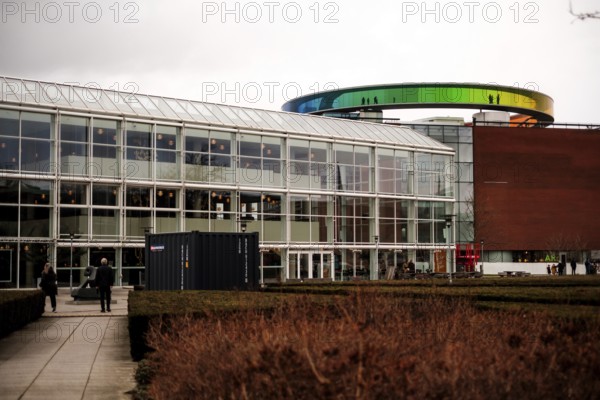 The ARoS Aarhus Art Museum with its distinctive Rainbow Panorama permanent art installation, in Aarhus, Denmark, Northern Europe