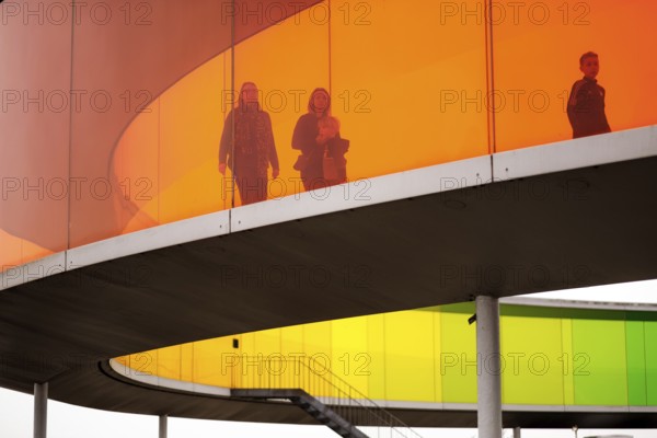 The ARoS Aarhus Art Museum with its distinctive Rainbow Panorama permanent art installation, in Aarhus, Denmark, Northern Europe