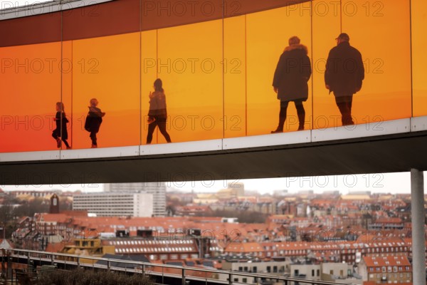 The ARoS Aarhus Art Museum with its distinctive Rainbow Panorama permanent art installation, in Aarhus, Denmark, Northern Europe