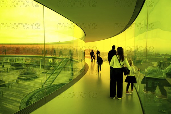 The ARoS Aarhus Art Museum with its distinctive Rainbow Panorama permanent art installation, in Aarhus, Denmark, Northern Europe