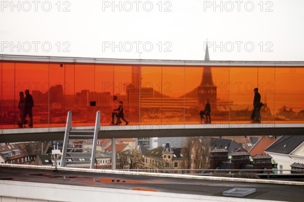 The ARoS Aarhus Art Museum with its distinctive Rainbow Panorama permanent art installation, in Aarhus, Denmark, Northern Europe