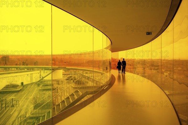 The ARoS Aarhus Art Museum with its distinctive Rainbow Panorama permanent art installation, in Aarhus, Denmark, Northern Europe