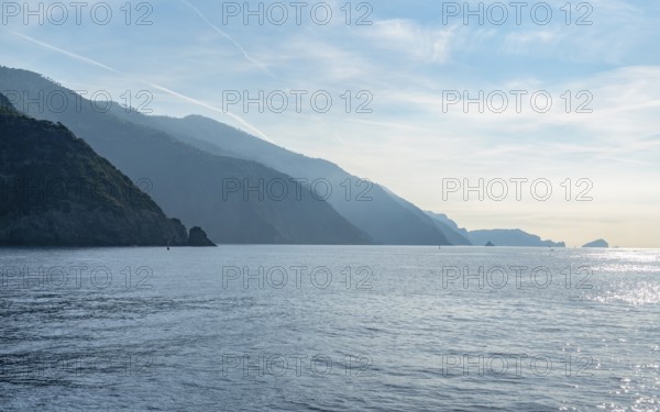 Scenery around a coastal area named Cinque Terre in Liguria, located in the northwest of Italy at early morning time