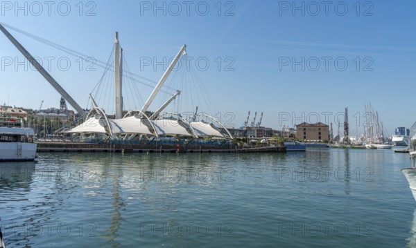 Scenery around the port in Genoa, the capital of the italian region of Liguria