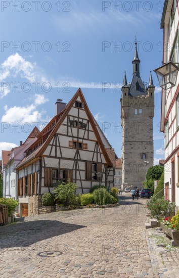 Sunny impression of Bad Wimpfen, a historic spa town in the district of Heilbronn in Southern Germany at summer time