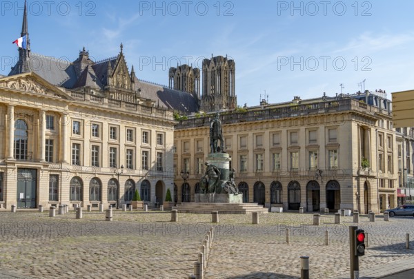 Impression around Place Royale in Reims, the most populous city in the French department of Marne