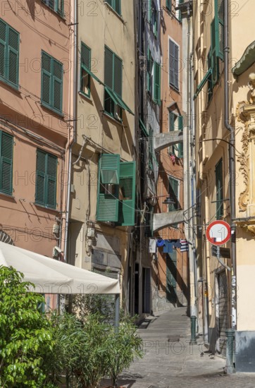 Alleyway in Genoa, the capital of the italian region of Liguria