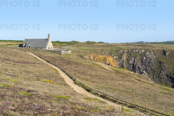 Chapel Saint-They at Pointe du Van, a promontory in Brittany, France