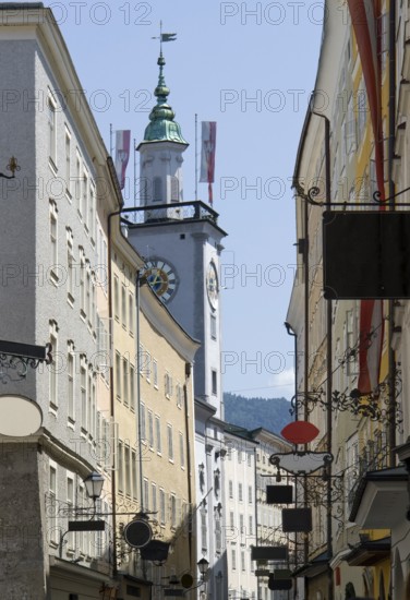 Street scenery of Salzburg, a city in Austria