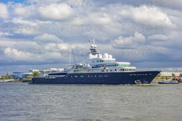 A ship seen at the Port of Hamburg in Germany