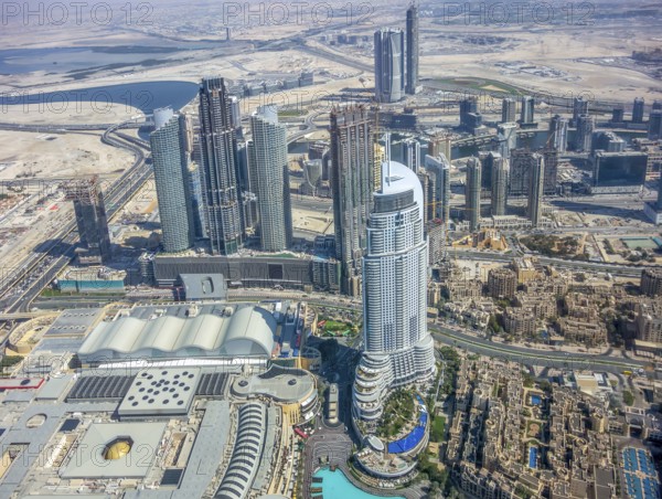 Aerial view of Dubai in the United Arab Emirates
