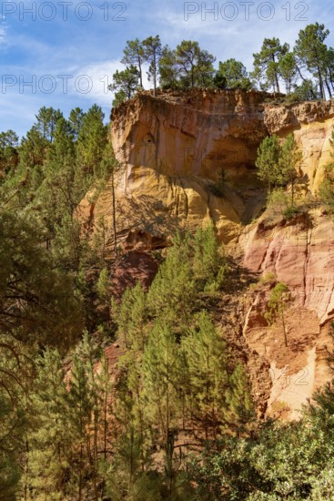 Impression around the Ochre Path near Roussillon, a commune in the Vaucluse department of the Provence region in southern France