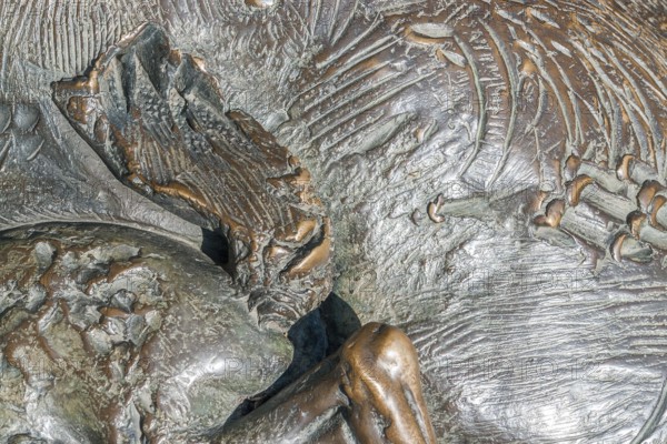 Full frame abstract bronze surface detail