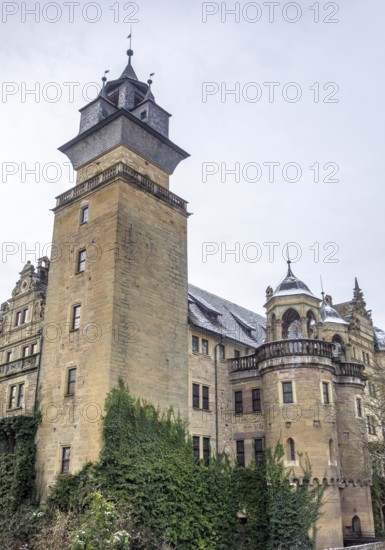 Scenery around Neuenstein Castle in Hohenlohe at winter time