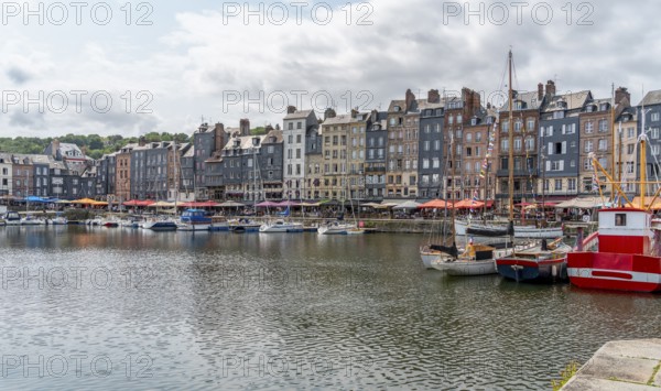 City view of Honfleur, a commune in the Calvados department in northwestern France