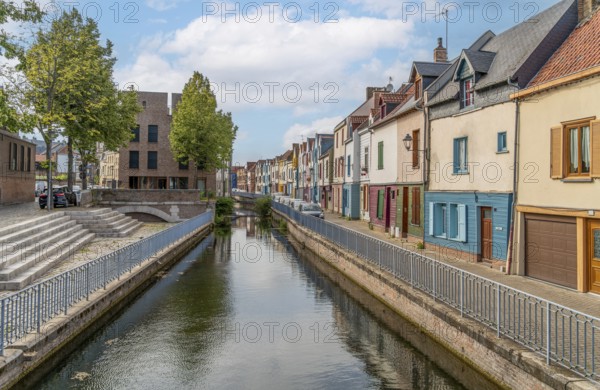Impression around Saint-Leu quarter in Amiens, a city and commune in northern France. It is the capital of the Somme department in the region of Hauts-de-France