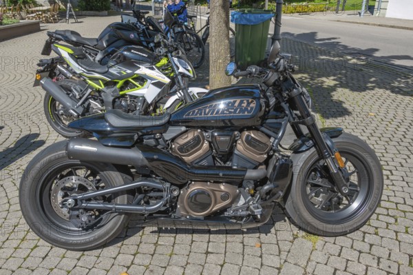 Harley-Davidson Revolution Max 1250 motorbike and others, Allgäu, Baden-Württemberg, Germany