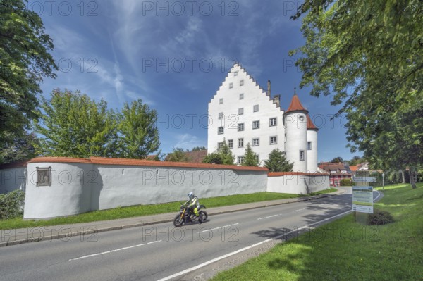 Blue sky, Old Castle in Kisslegg, Allgäu, Baden-Württemberg, Germany