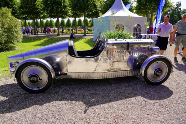 DKW, year of construction 1937, Oldtimer Classic, Gala International Concours d'Elegance Schwetzingen 2025, Germany, Europe, Metallic shiny classic car exhibited at a classic event