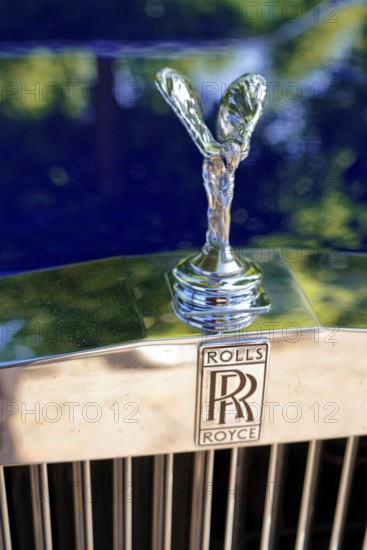 Oldtimer Classic, Gala International Concours d'Elegance Schwetzingen 2025, Germany, Europe, radiator mascot on a Rolls-Royce, shiny and luxurious