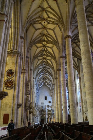 The interior of the largest Protestant church in Germany. It has the world's highest church tower, Ulm Minster, Germany