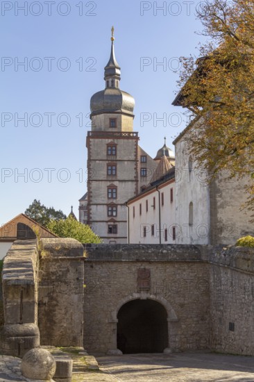 Idyllic detail of the Marienberg Fortress near Wuerzburg in Franconia, a bavarian area in Germany