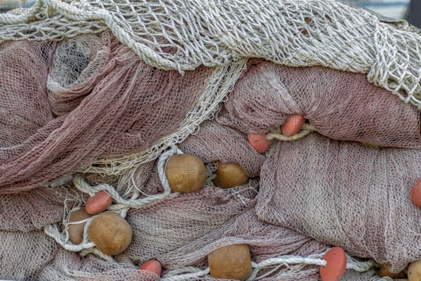 Full frame picture showing a tangled fishing net