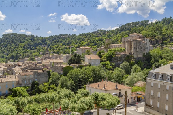 Idyllic traditional settlement at the Auvergne-Rhone-Alpes in southern France