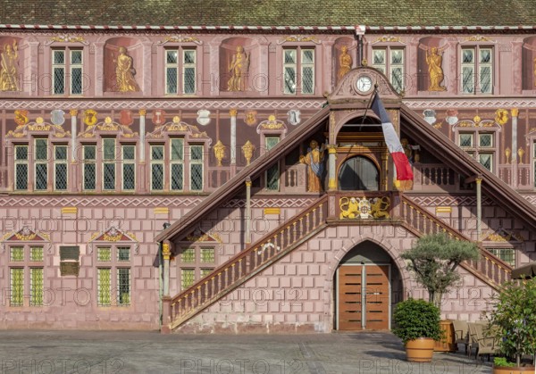 Architectural detail of Mulhouse, a city in the Alsace region in France