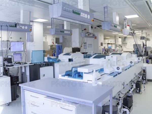 Medical laboratory including lots of apparatuses and technical equipment