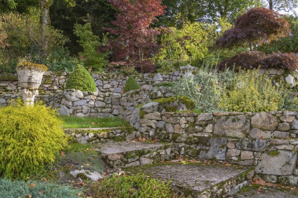 Idyllic garden scenery near Gerardmer, a commune in the Vosges department in Grand Est in northeastern France