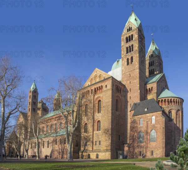 The Speyer Cathedral located in Speyer, Germany at evening time