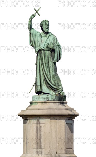 Statue of Peter the Hermit isolated in white back
