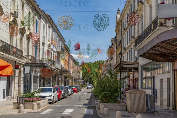 Impression of Orange, a commune in the Provence region in southeastern France at summer time