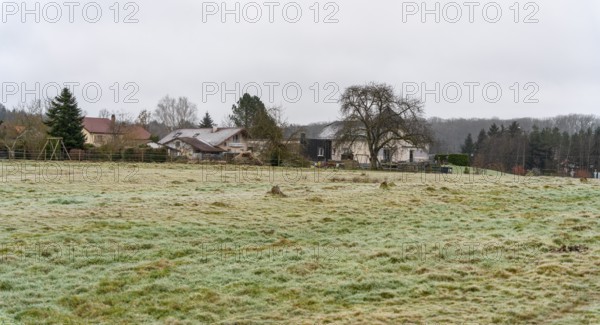 Impression of Aydoilles, a commune in the Vosges department in Grand Est in northeastern France at winter time