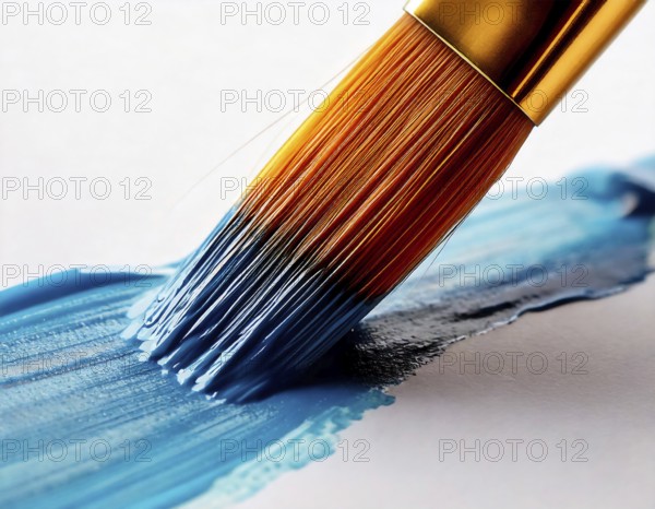 AI generated closeup image showing a brush tip while painting
