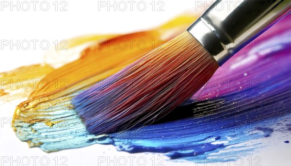 AI generated closeup image showing a brush tip while painting