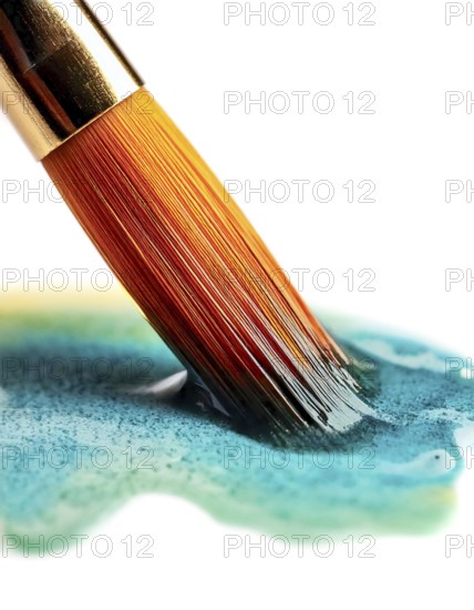 AI generated closeup image showing a brush tip while painting