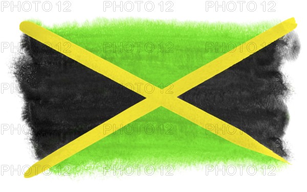 Watercolor illustration of the Jamaica flag